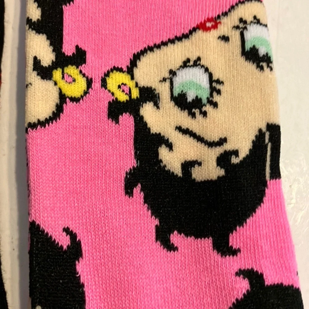 Betty Boop Casual Socks Black and Pink‎